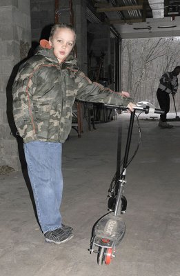 Ray got an electric scooter!