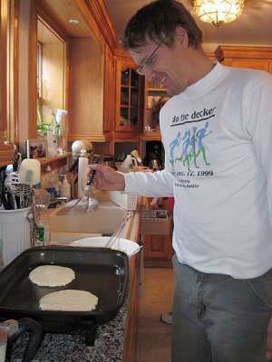 Matt on breakfast duty