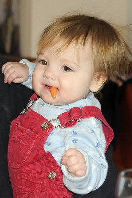 Kristina crunches her carrot