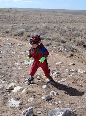 Simon avoids the flat parts of the trail
