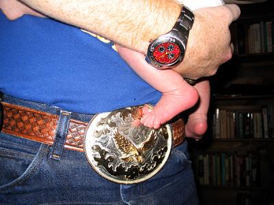 Ricky's belt buckle