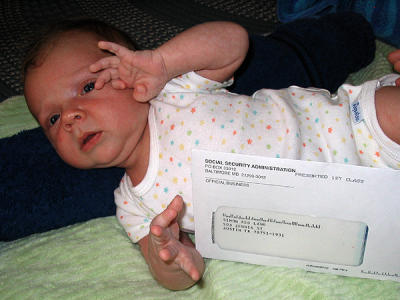Simon's first mail from the U.S. govt.