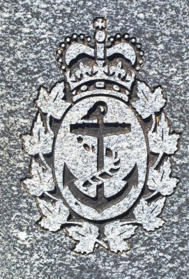 Footstone Detail - WWII Royal Canadian Navy Crest
