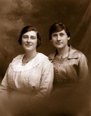 Granny J & Sister - sepia - 1920