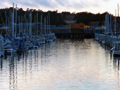 monterey marina at dusk