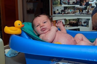Baby Gil's First Bath 3-18-06