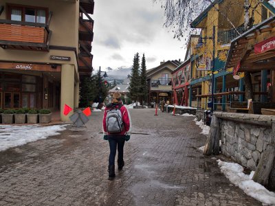 Aussie tourist at Whistler Village by Dennis