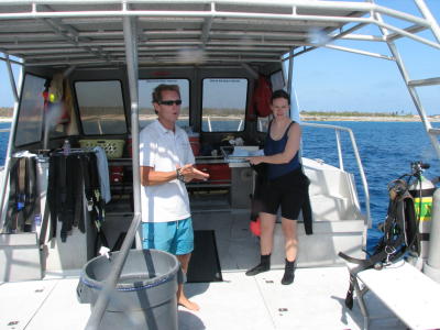 Spencer and Alli on Nauti-cat's deck