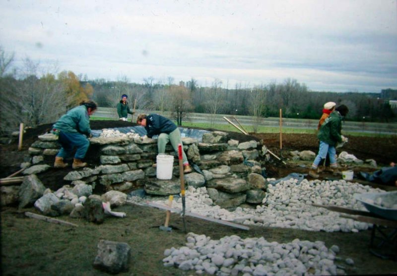 Building the Backyard Garden pond, Nov. 1992