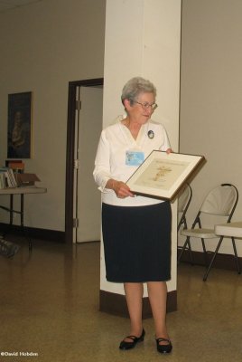 Dr. Fenja Brodo receiving her OFNC Honorary Membership