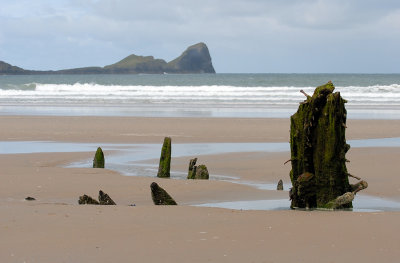 Wreck of the Helvetia (1887) at Rhossili Bay