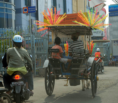 Horse drawn cart in central Jakarta