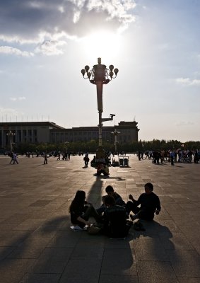 Tiananmen Square - meeting in progress