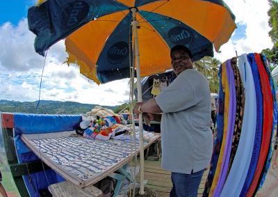 14. St Lucia stall vendor.