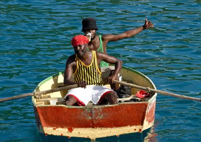 18. St Lucian men in a boat.