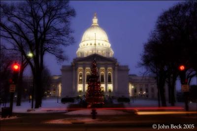 Christmas Tree at Capitol's State St Entrance