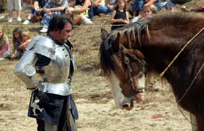 Blue Knight not happy with is horse!