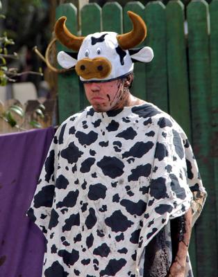 Mudman in a cow outfit