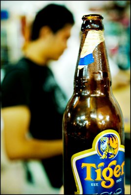 Mr.Blue has a sweet spot for Tiger beer