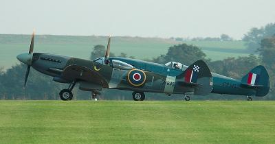 Two spitfires running up for takeoff