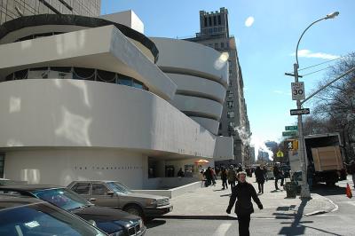 Outside the Guggenheim Museum
