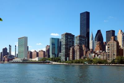 UN & Chrysler Buildings from Roosevelt Island