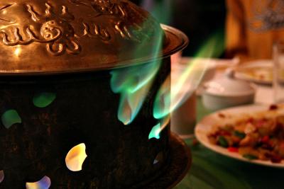 The hotpot warming up