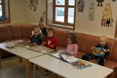 Children at the library