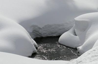 This is picture of a little creek at Skeikampen, a place close to the city of Lillehammer where the winter olympics were held in 1994.