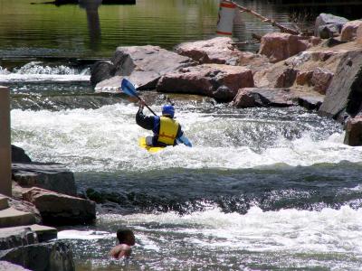 Swimmer and Paddler-Man Made Whitewater Course