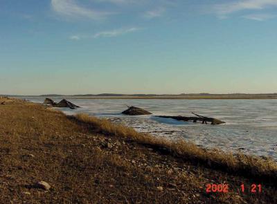 Boxcars in River-Vandalia Iowa