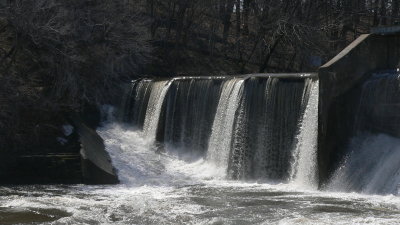 Water over dam