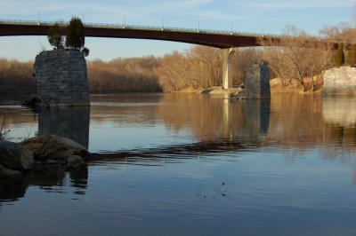 The new bridge for auto traffic coming into Shepherdstown