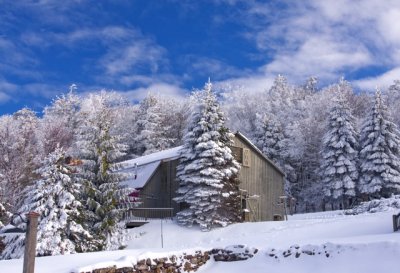 Mountain Lake Snow