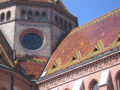 Detail of a glorious church roof, gleaming in the sun