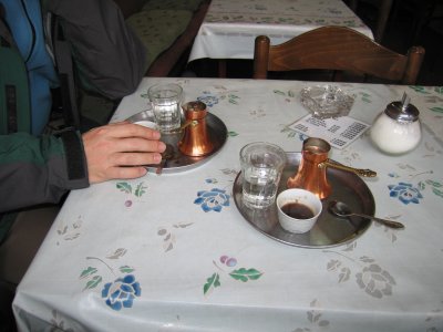  Bosnian coffee -- well deserved after a long hike!