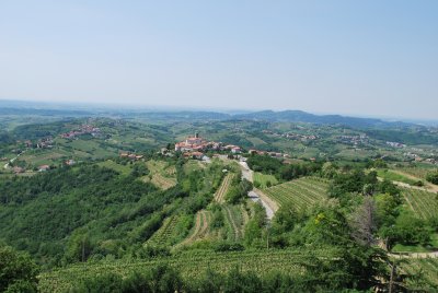 Looking towards Smartno village from the top of the Plane wine route