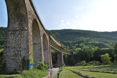 Viaducts, trains and good timing (Idrijca river)