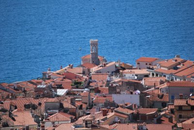 Red roofs below the Adriatic