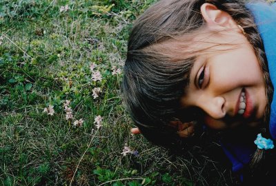 Johanna with Amerorchis rotundifolia. Watts Point NL. jpg