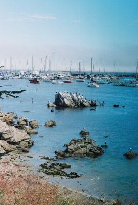 The incredible azure blue sky and water at Monterey, Calif.