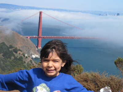 Christina and the Golden Gate Bridge.