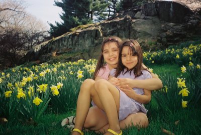 Johanna and Christina at Daffodil Hill.