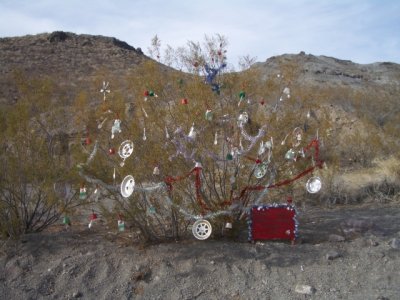 ... more Christmas decorationson the way to Oatman ...