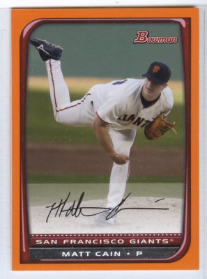 2008 Bowman Orange Numbered
