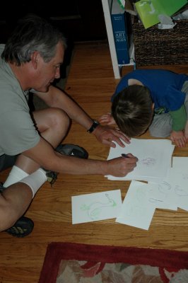 Uncle Jim teaches Charlie to sketch