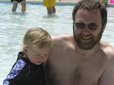 Will and Daddy at the Columbia pool
