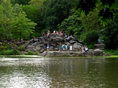 People on a rock
