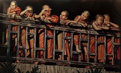 Painting of novice monks