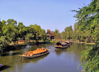 #45-River barges, Floating Market